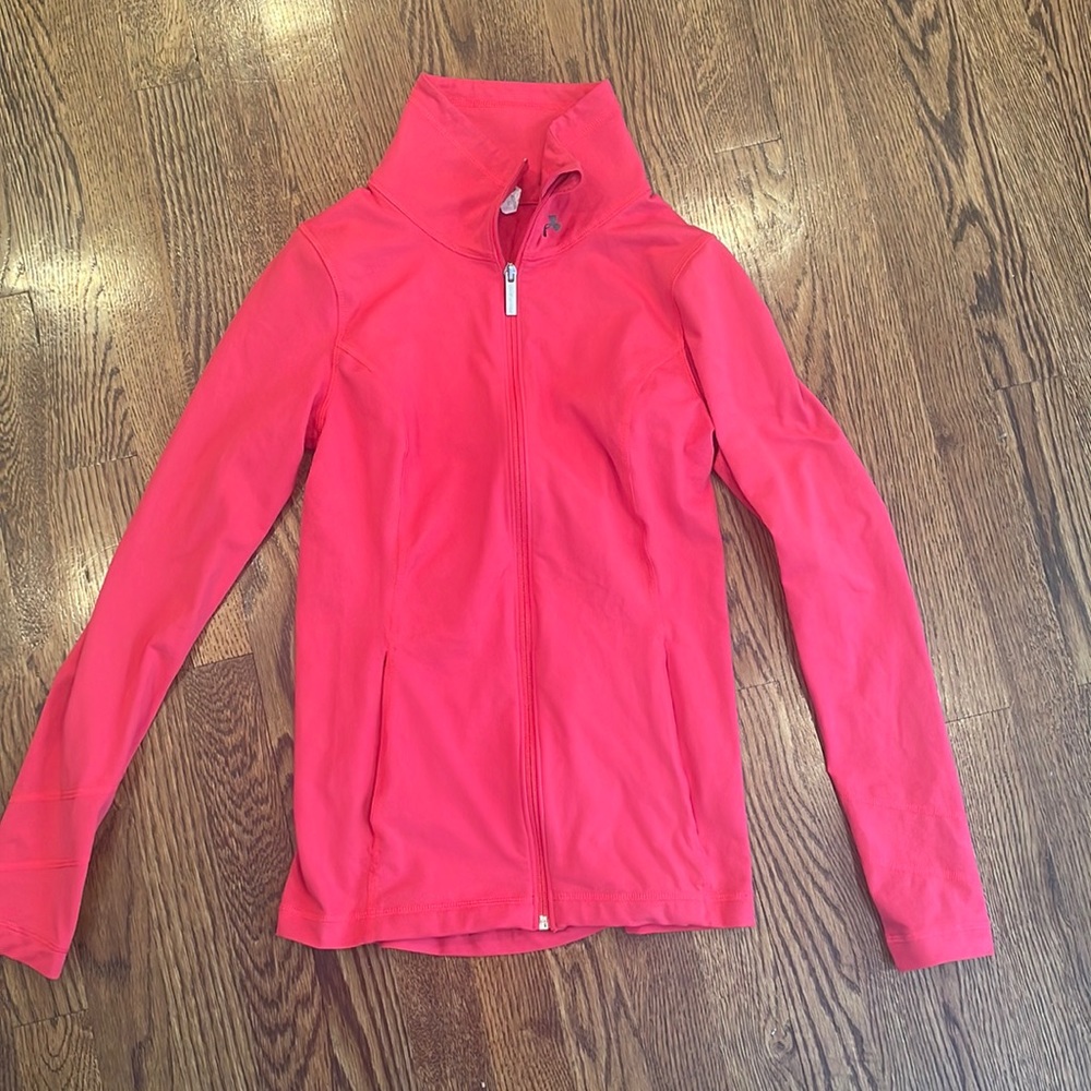EUC Under Armour Pink Fitted Zip-Up Jacket, Sz. S